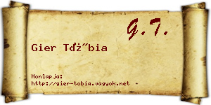 Gier Tóbia névjegykártya